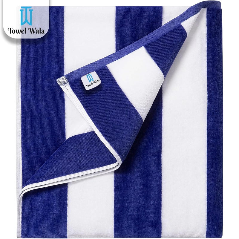 Towel Wala 450GSM Striped Soft Turkish Cotton Large Bath Towel for Men and Women Hotel Pool Towel Perfect for Beach SPA and Swimming Pack of 4 - Image 2