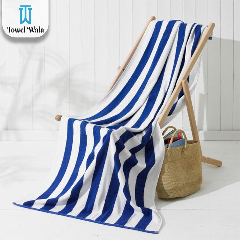 Towel Wala 450GSM Striped Soft Turkish Cotton Large Bath Towel for Men and Women Hotel Pool Towel Perfect for Beach SPA and Swimming Pack of 4 - Image 5