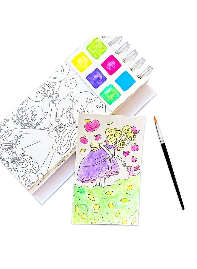 Set of 4 Italian Watercolor Sketchbooks, each page can be separated Travel Pocket Sketchbook Pocket Sketchbook Includes watercolor paper and brushes, great for travel and artistic expression, cartoon coloring book, drawing set, holiday gift, great for adults to relieve stress, great for creative arts and crafts gifts, great for schools, students, stationery, start of the school season - Image 5