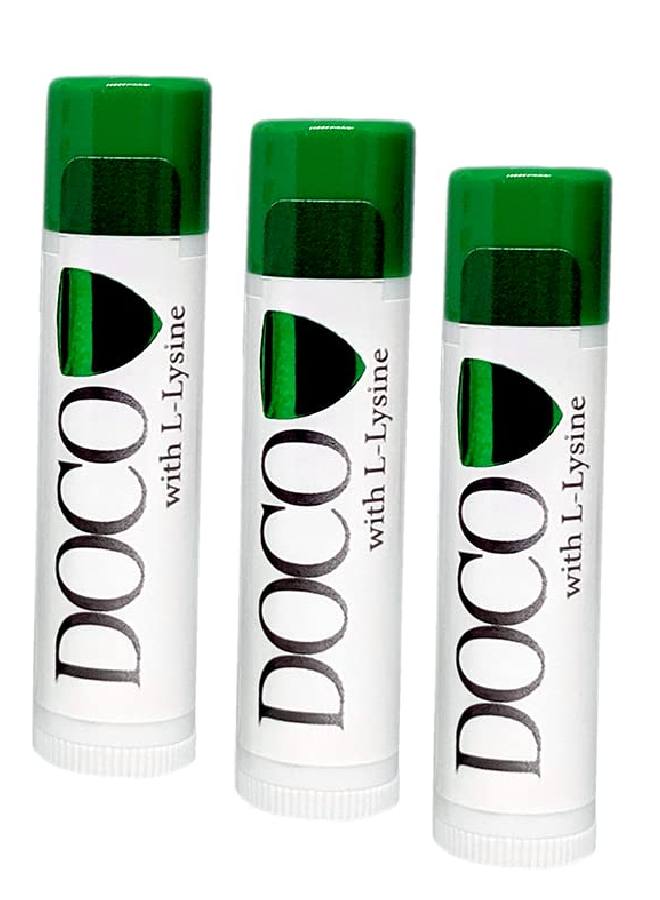 Doco بلسم الشفاه دوكوشيلد للوقاية من قروح البرد مع دوكوسانول وليسين (3 عبوات) - Image 1