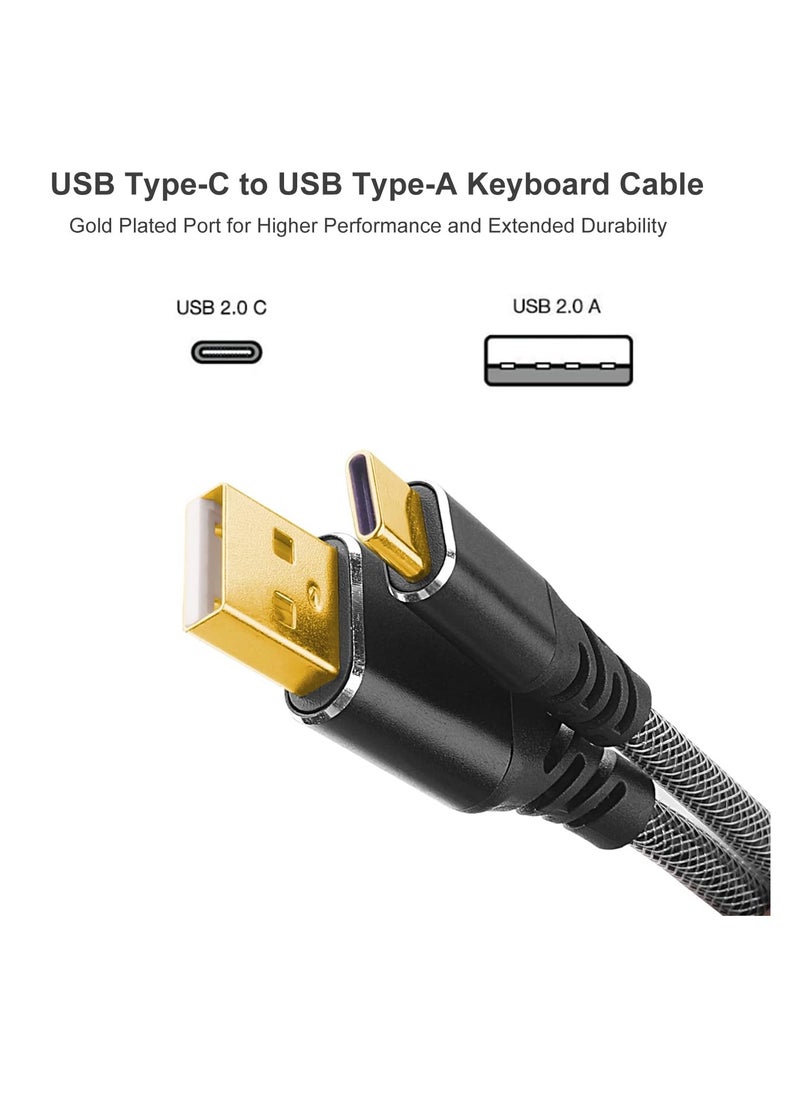 REDRAGON A115B Coiled USB-C Keyboard Cable, Custom Type-C Mechanical Gaming Keyboard Cable, Detachable Aviator Connector Double-Sleeved Cable - 5.28ft  - Image 2