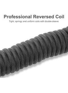 REDRAGON A115B Coiled USB-C Keyboard Cable, Custom Type-C Mechanical Gaming Keyboard Cable, Detachable Aviator Connector Double-Sleeved Cable - 5.28ft  - Image 5