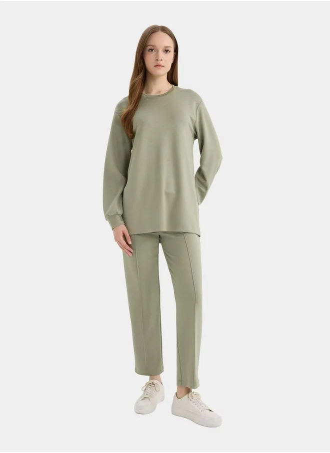 DeFacto DeFacto Olive Regular Fit Flexible Pant