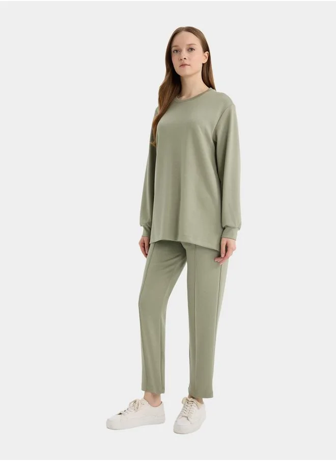 DeFacto DeFacto Olive Regular Fit Flexible Pant