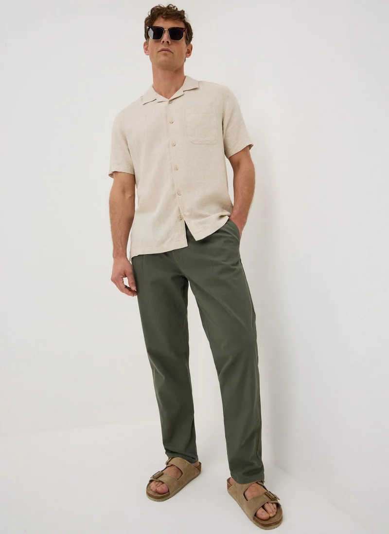 Khaki Pleated Chinos