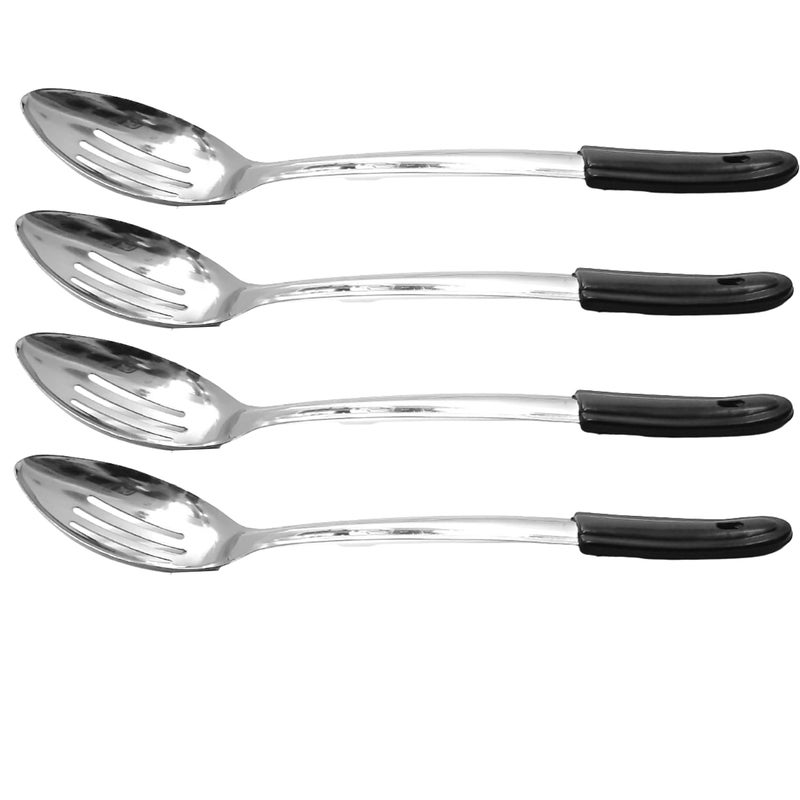 Starlinks Stainless Steel Cooking and Serving Spoon Long Oval Shaped Skimmer 4 Pieces - Image 1