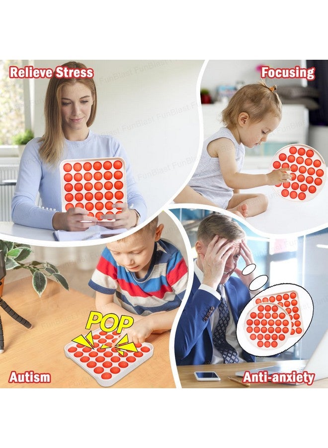 FunBlast Pop It - Popit Game, Poppet for Kids, Pop It Toy, Pop It Toys for Kids, Pop It Fidget Toy, Pop It Big, Square & Round Pop it Fidget Toy,Stress Relief Toys (Pack of 2 Pcs) - Image 5
