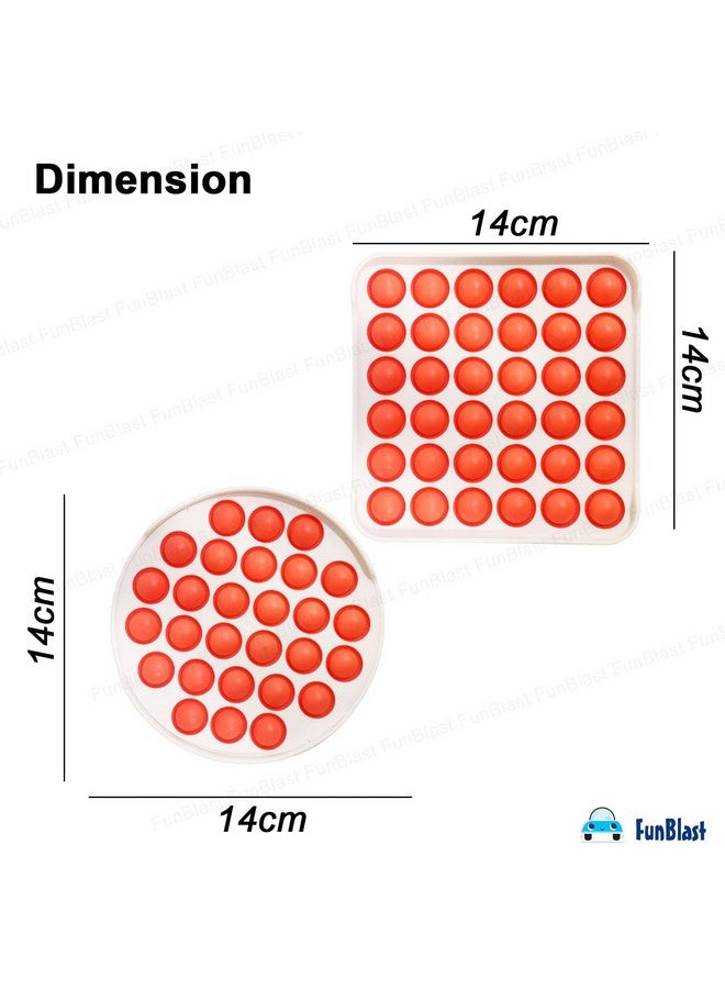 FunBlast Pop It - Popit Game, Poppet for Kids, Pop It Toy, Pop It Toys for Kids, Pop It Fidget Toy, Pop It Big, Square & Round Pop it Fidget Toy,Stress Relief Toys (Pack of 2 Pcs) - Image 4