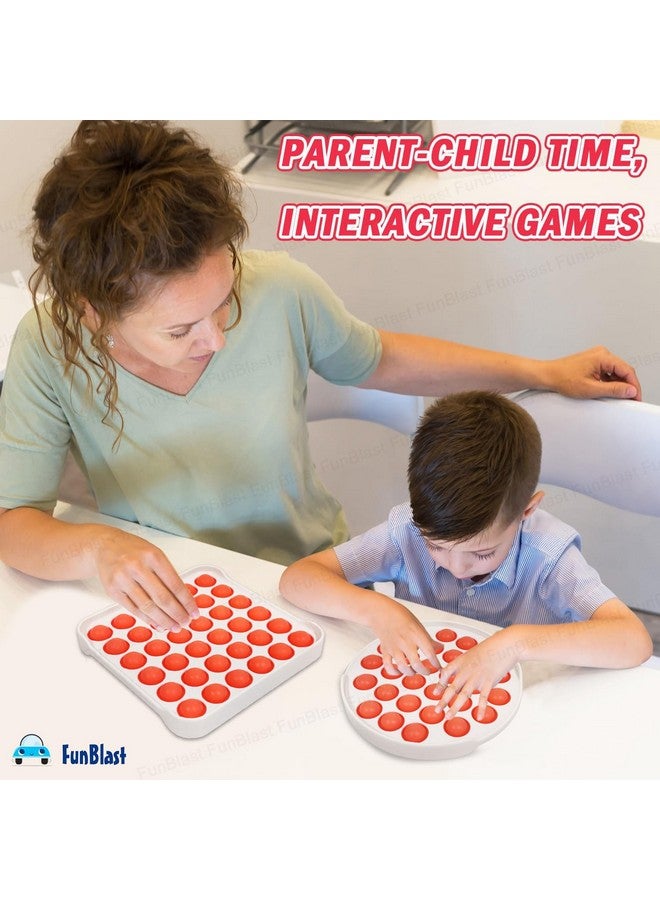 FunBlast Pop It - Popit Game, Poppet for Kids, Pop It Toy, Pop It Toys for Kids, Pop It Fidget Toy, Pop It Big, Square & Round Pop it Fidget Toy,Stress Relief Toys (Pack of 2 Pcs) - Image 3