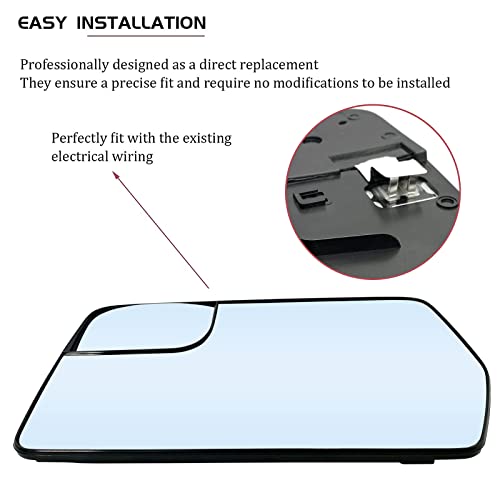 SKARUMMER Ford F150 Left Side Heated Convex Mirror Glass - Blind Spot Mirror with Rear Holder BL3Z-17K707-E - Image 4