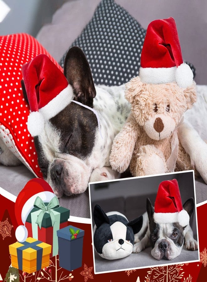 LEIFIDE Christmas Dog Santa Hat and Scarf Set - Adjustable Pet Hat With Chin Strap and 8 Mini Animal Scarves for Xmas Puppy Costume Holiday Party - Pet Supply for Dogs and Cats - Image 4