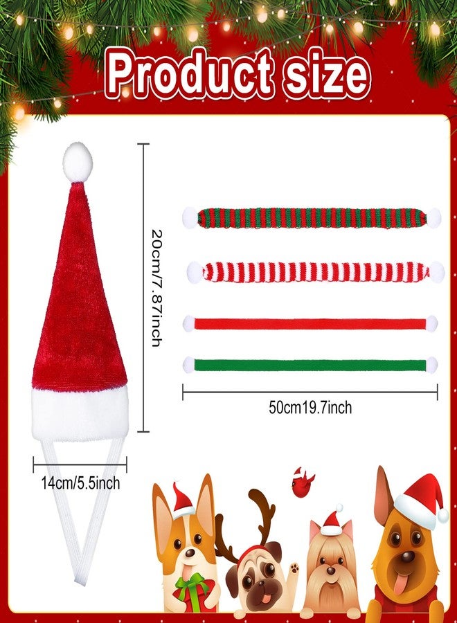 LEIFIDE Christmas Dog Santa Hat and Scarf Set - Adjustable Pet Hat With Chin Strap and 8 Mini Animal Scarves for Xmas Puppy Costume Holiday Party - Pet Supply for Dogs and Cats - Image 2