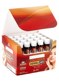 SUNSHINE NUTRITION Platinum Collagen Derma Shots Strawberry Flavor Skin Care 10000 Mg Collagen Sugar Free 20 Shots 500Ml  - Image 1