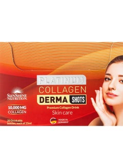 SUNSHINE NUTRITION Platinum Collagen Derma Shots Strawberry Flavor Skin Care 10000 Mg Collagen Sugar Free 20 Shots 500Ml  - Image 3
