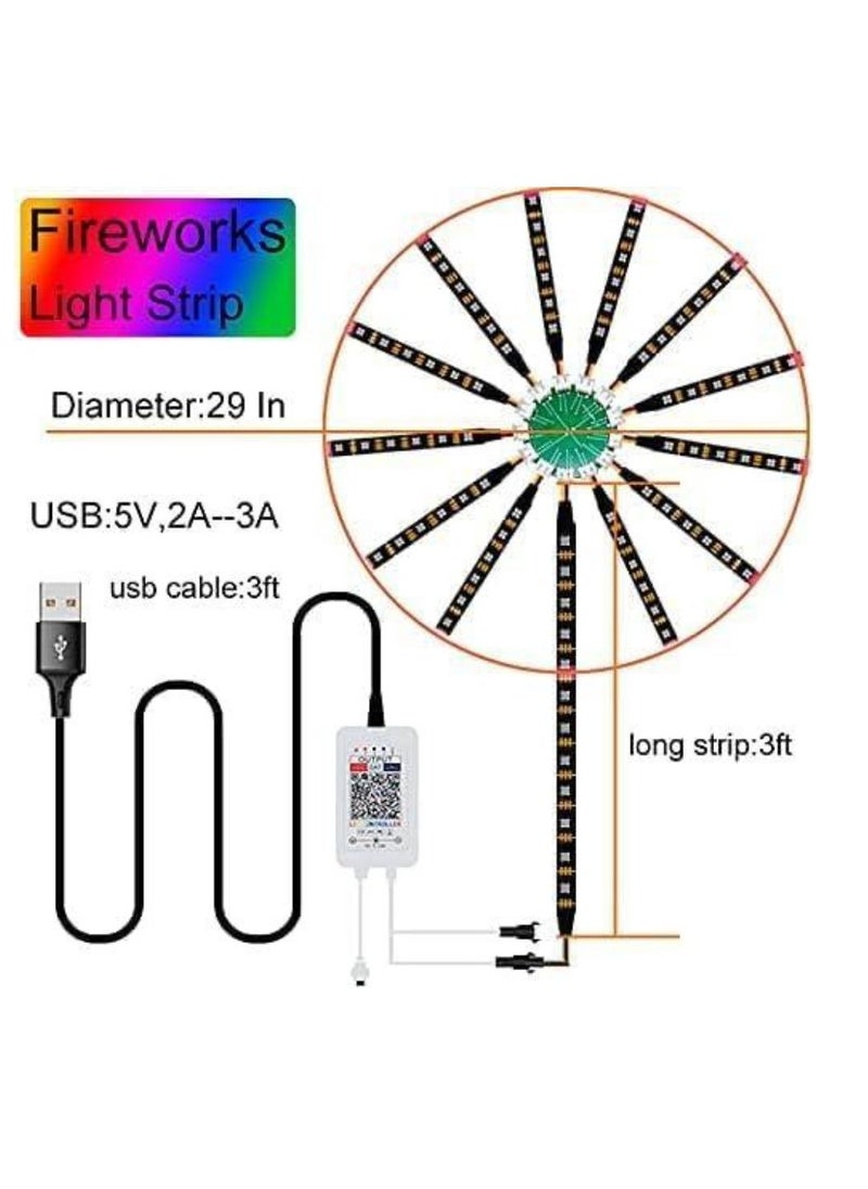 NEW LED Strip Lights Dream Color RGB Changing, Music Sound Sync Bluetooth Firework Lights with Remote Control, DC 5V USB LED Strip for Home, Party, Storefront, Window, Holiday Decoration