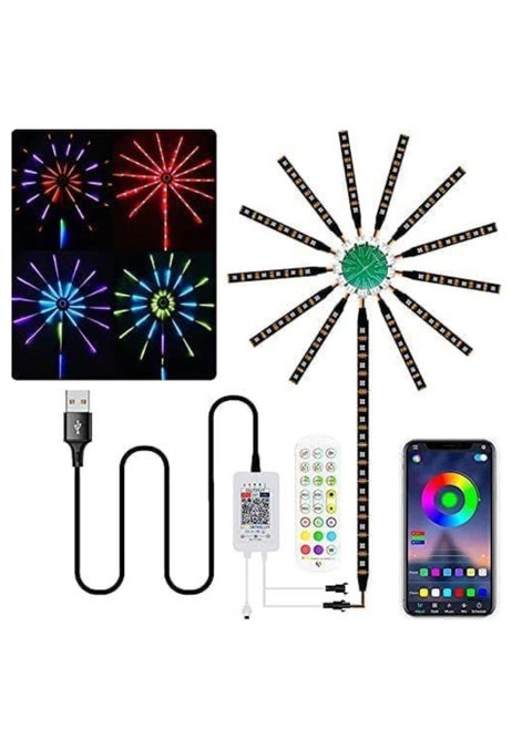 NEW LED Strip Lights Dream Color RGB Changing, Music Sound Sync Bluetooth Firework Lights with Remote Control, DC 5V USB LED Strip for Home, Party, Storefront, Window, Holiday Decoration