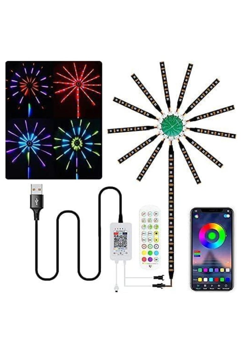 NEW LED Strip Lights Dream Color RGB Changing, Music Sound Sync Bluetooth Firework Lights with Remote Control, DC 5V USB LED Strip for Home, Party, Storefront, Window, Holiday Decoration