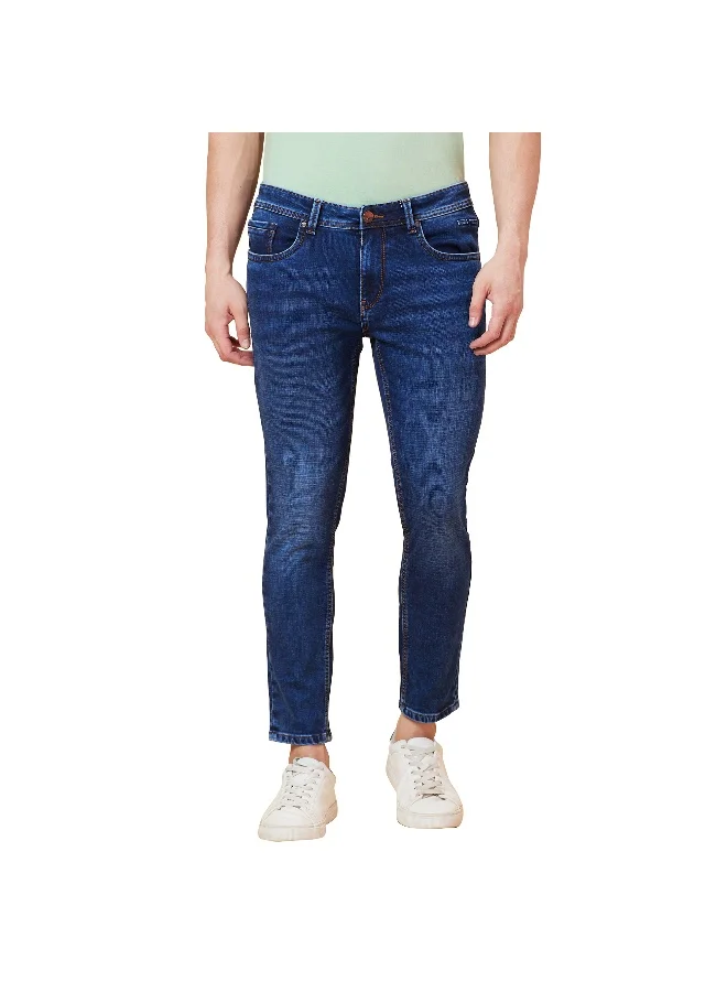بيينغ هيومان Mens Mid Tone Cropped Fit Denims