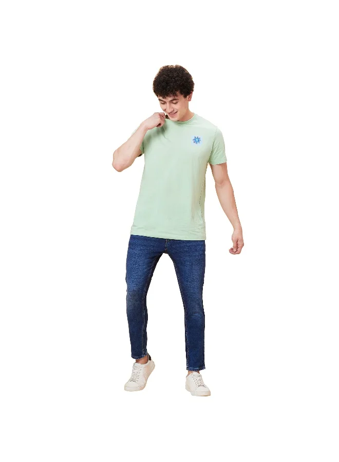 بيينغ هيومان Mens Mid Tone Cropped Fit Denims