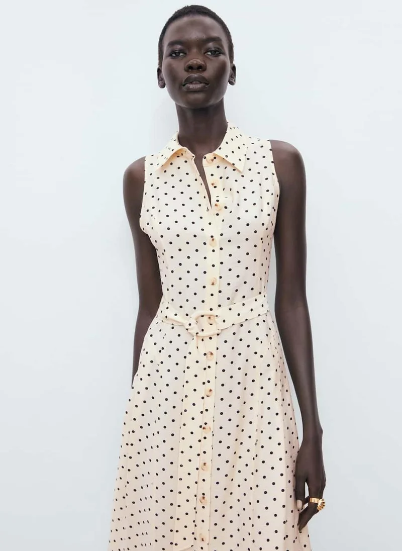 MANGO Polka dot shirt dress