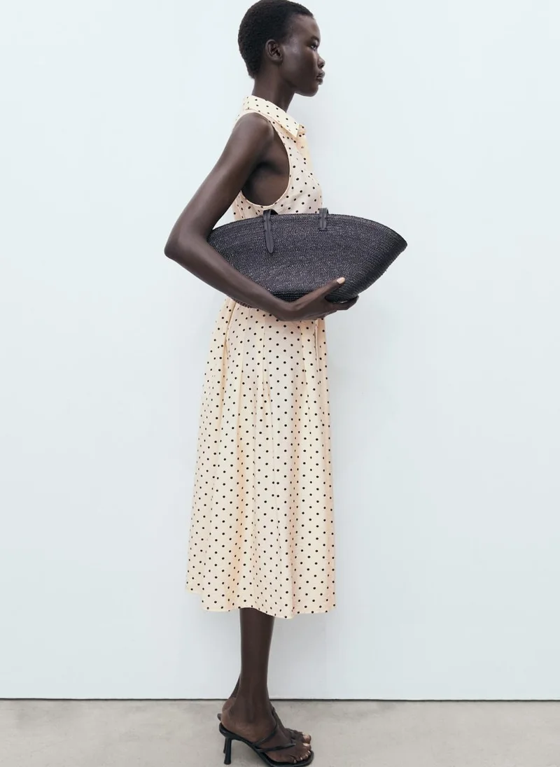 MANGO Polka dot shirt dress