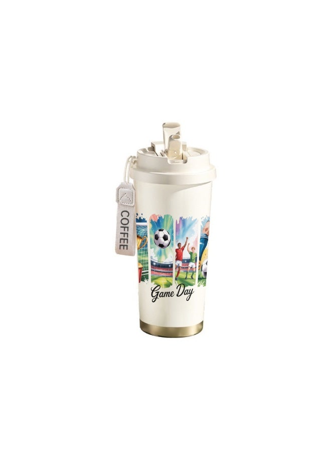 FIFA 520ml World Cup Printed Stainless Steel Insulated Water Bottle Double Wall Vacuum Thermal Flask Leakproof Cup for Hot & Cold Drinks - Image 1