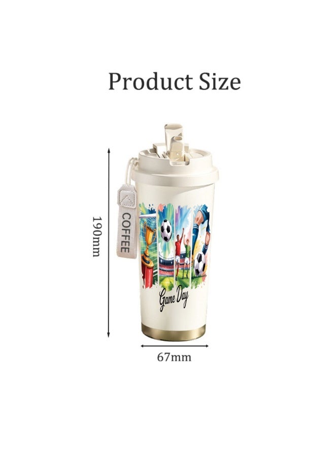 FIFA 520ml World Cup Printed Stainless Steel Insulated Water Bottle Double Wall Vacuum Thermal Flask Leakproof Cup for Hot & Cold Drinks - Image 2