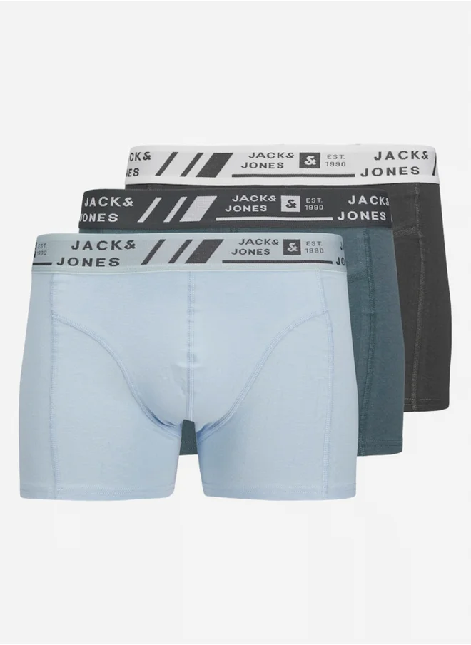 JACK & JONES Set of 3 - Printed Waistband Trunks
