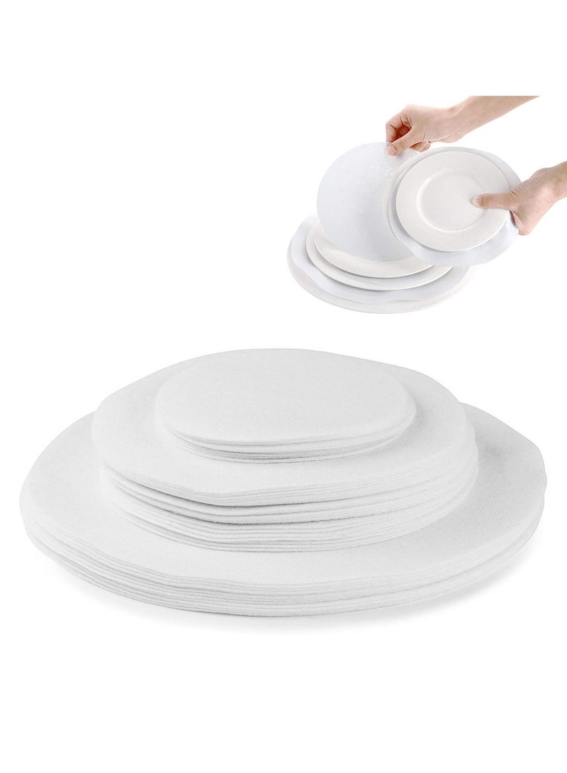 SYOSI Felt Plate Storage Dividers Protectors, 36 Pack Felt Round Plate Separators Pads Dish Storage Protectors Pads with 3 Sizes, Dish Storage Protectors Pads for Packing Stacking Cookware, White  - Image 1