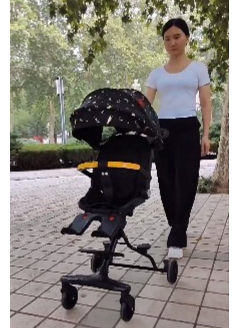 Ultralight Baby Stroller Foldable Two-Way Reclining Chair Stroller Baby 4 In 1 Light Weight High Landscape Baby Stroller Portable Baby Stroller For Newborn Infant Cradle - Image 2