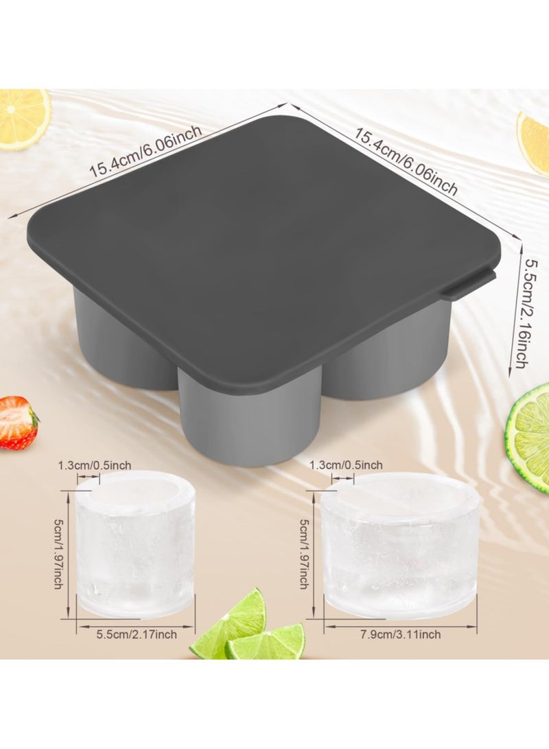Ice Cube Tray for Stanley Cup, Silicone Ice Cube Molds for Stanley 20oz 30oz 40oz Tumbler Cup, Ice Cube Trays with Lids for Drinks & Coffee - Grey  - Image 5