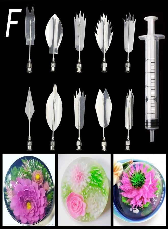 HOMETIC Stainless Steel 3D Gelatin Jelly Cake Art Tools with Syringe Nozzles Perfect for Food Decorating Baking Accs. & Cake Decorating (F) - Image 2