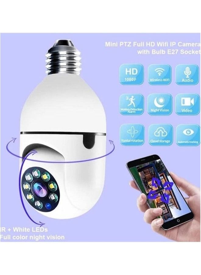  BOUNDS - 2Pcs Light Bulb Security Camera 2.4GHz & 5G WiFi Outdoor, 1080P E27 Light Socket Security Camera, Indoor 360° Home Security Cameras - Image 1