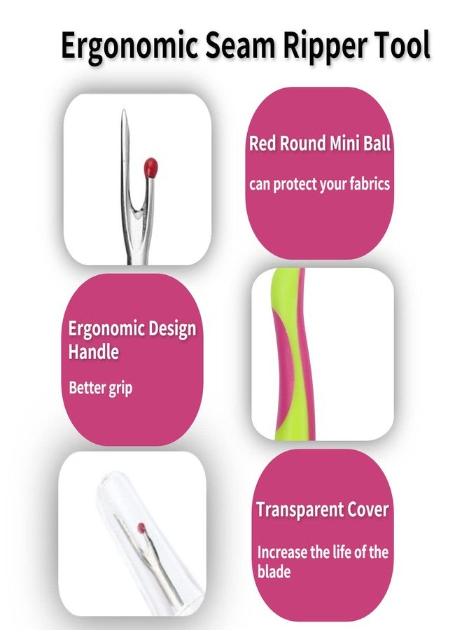Evonecy 2PCS Seam Cutter, Ergonomically Designed Stitch Unpicker, Thread Cutter Ergonomic Seam Ripper Sewing Thread Remover Tools for Sewing Thread - Image 5