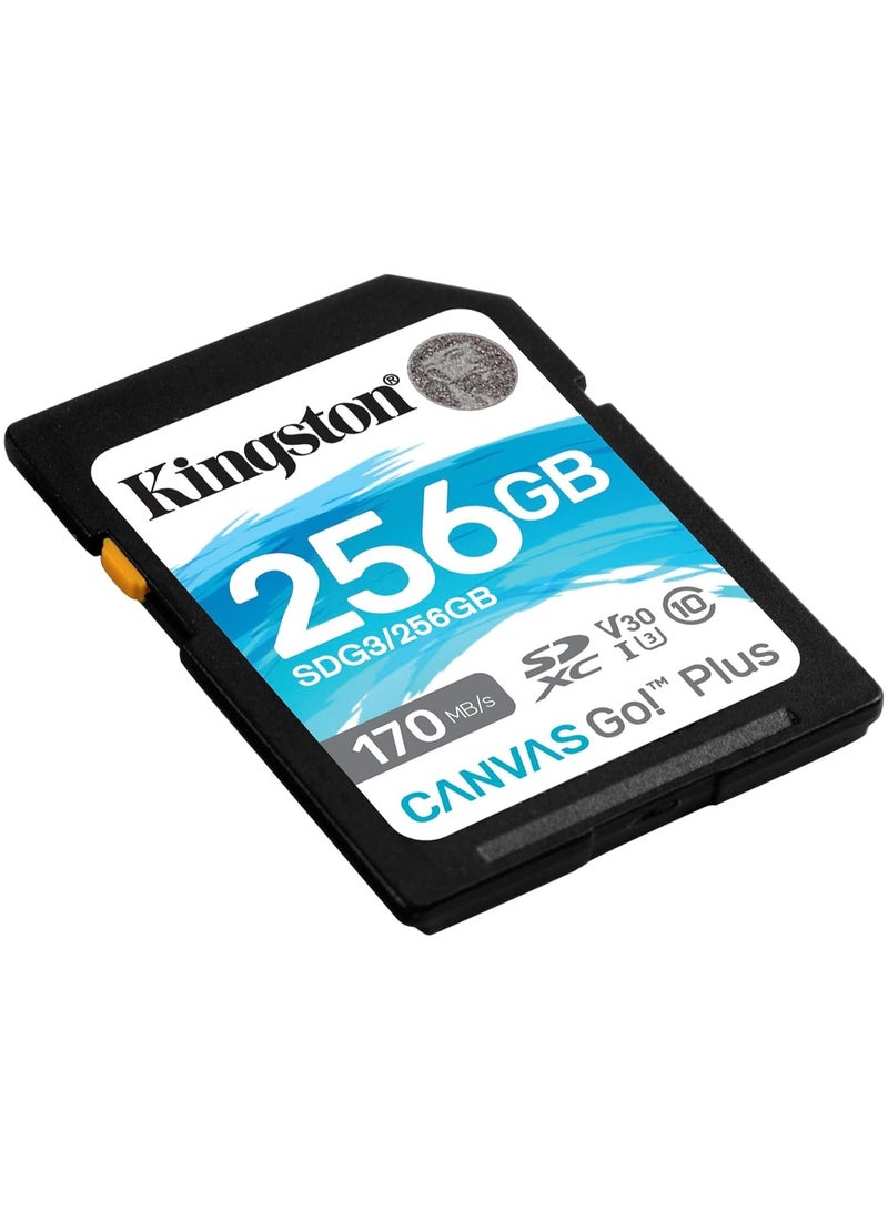 كينغستون بطاقة ذاكرة Kingston Canvas Go! Plus SDXC بسعة 256 جيجابايت – فئة 10، UHS-I U3، سرعة قراءة تصل حتى 170 ميجابايت/ثانية - Image 2
