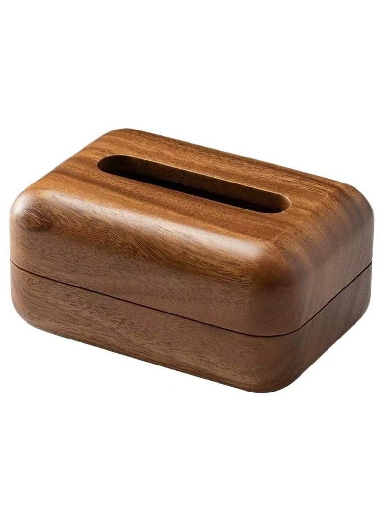 غطاء صندوق مناديل خشبية ، حامل منديل زخرفي ، بني - Image 5