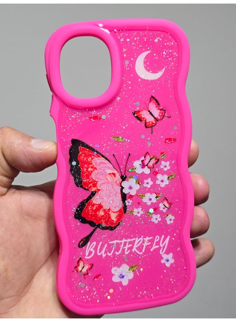 غطاء خلفي مطبوع عليه فراشه و مكتوب عليه Butterfly متوافق  مع هاتف سامسونج جلاكسي A12 - Image 1