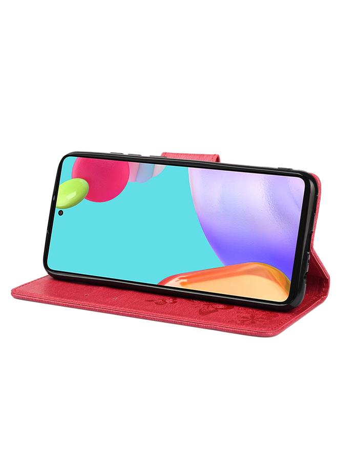 اس-توب جراب لهاتف Samsung Galaxy A23 5G، جراب هاتف جلدي أفقي منقوش بنقشة فراشة مع فتحة بطاقة وحامل - Image 5