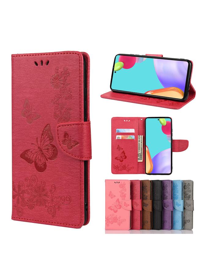 اس-توب جراب لهاتف Samsung Galaxy A23 5G، جراب هاتف جلدي أفقي منقوش بنقشة فراشة مع فتحة بطاقة وحامل - Image 1