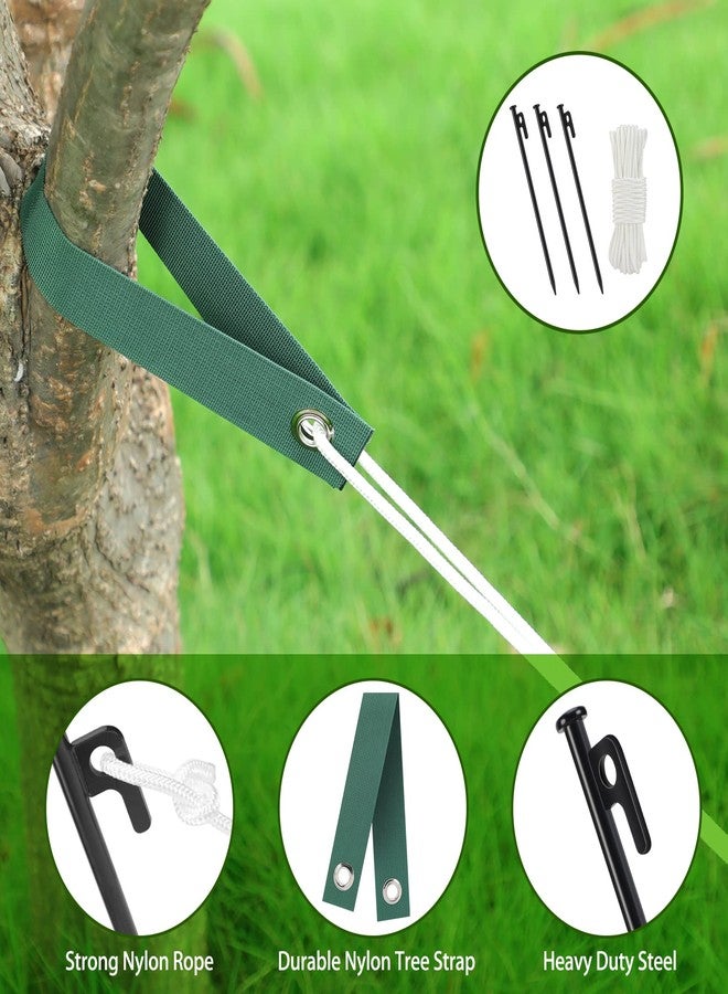 Jevrench Tree Stake Kits, Heavy Duty Tree Stakes and Supports Kits for Young Trees Against Bad Weather, 3 Pcs Tree Stake, 3 Pcs Tree Straps, 32.8 FT Rope - Image 4
