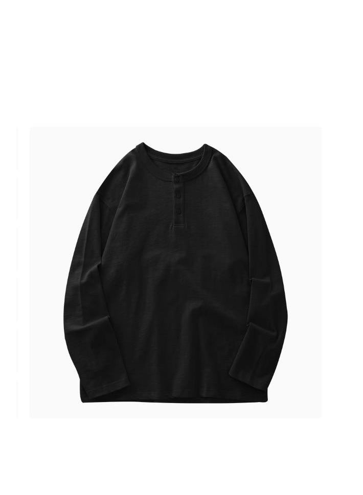 Men's Pure Cotton Long Sleeved 400G Heavyweight T-Shirt Sweatshirt - Image 1