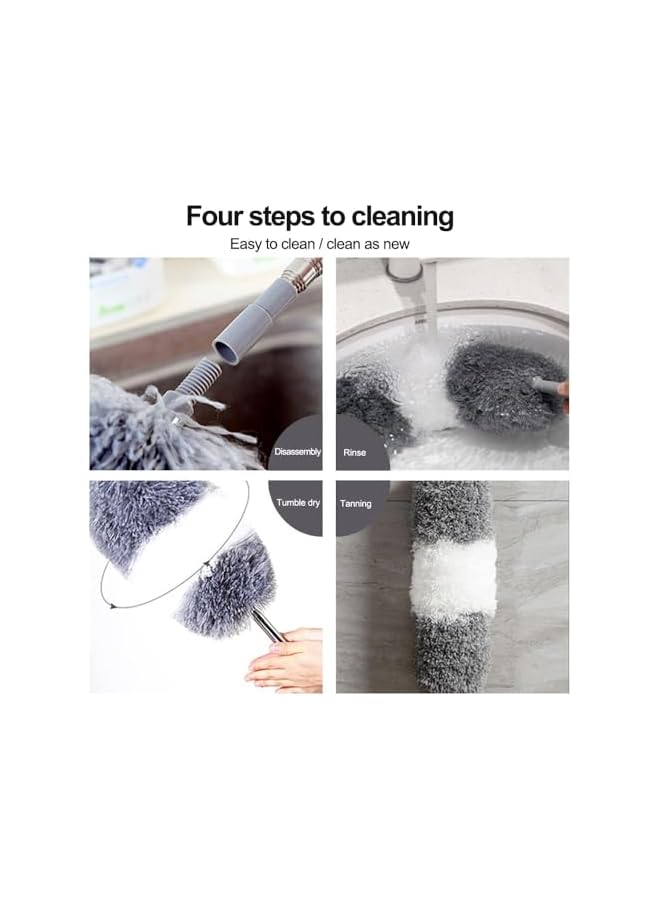 promass Microfiber Dust Brush, Duster Kit with Extension Pole, Removable and Washable Fiber Brush Hand Dust Cleaning Gap dust for Ceiling Fan, High Ceiling, Blinds, Furniture, Cars (7 pcs) - Image 4