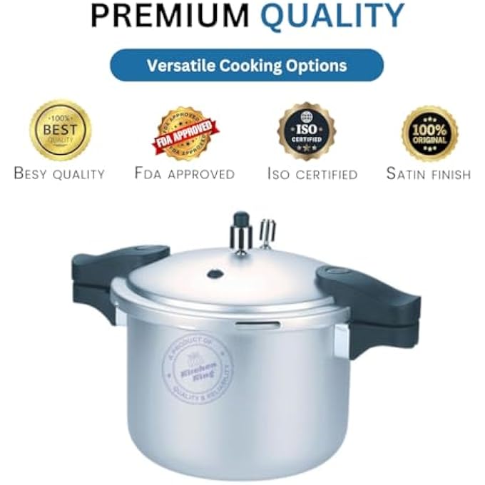 Kitchen King Kk Blaze Pressure Cooker Safe Durable Anodized Aluminium Satin Finish Pressure Control Extra Safety Indication Pin Easy Opening Controlled Grs Heat Resistant Handle 5 Liters - Image 3