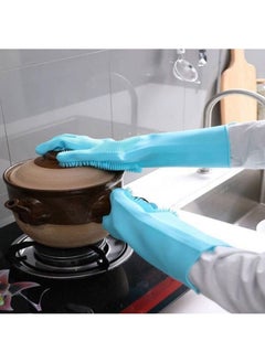 AGD 4-Piece Multifunctional Thick Heat Resistant Silicone Cleaning Gloves Home Dish Washing Car Cleaning Pet Hair Grooming Gloves  - Image 5