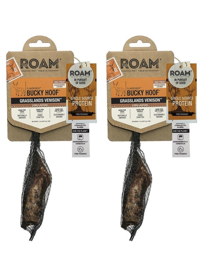 ROAM Pet Treats Bucky Hoof Pack of 2 - Grasslands Venison Hoof Dog Chew, Single Ingredient, All Natural, Grain-Free, & Gluten-Free - Image 1