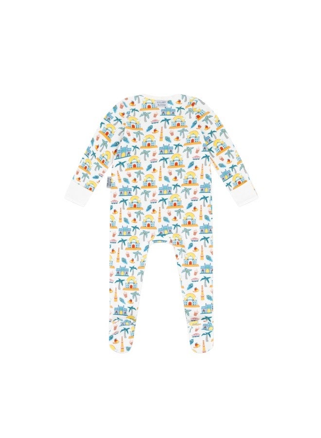 Lullaby Bloom Premium 100% Certified Organic Cotton Baby Newborn Essential Infant Peek-a-Boo Sleepsuit Romper for Baby Girls and Boys Unisex India - 0-3 Months - Image 3