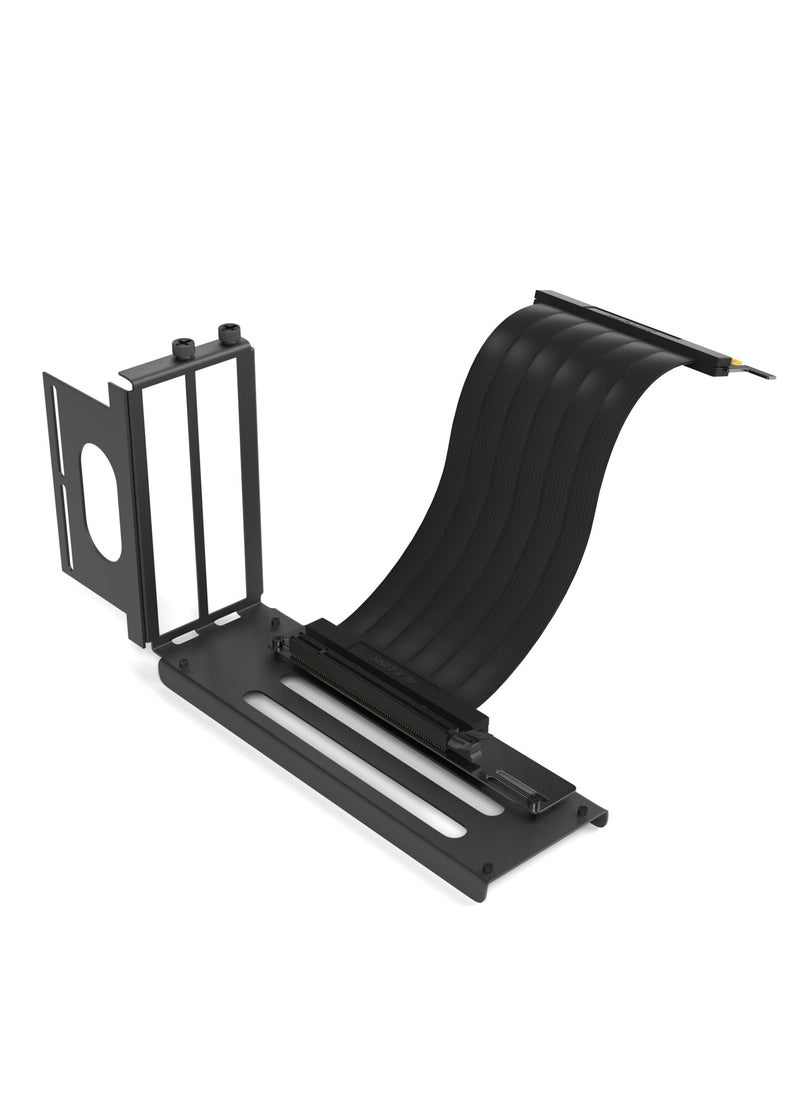 KASTWAVE - Vertical GPU Mounting Bracket Graphics Card Holder Kit, GPU Mount with PCIE Riser Cable 90 Degree Right Angle 20cm  PCIE 3.0 Black - Image 1