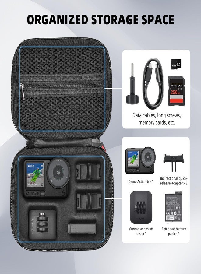 BRDRC حقيبة حمل BRDRC لملحقات DJI Action 6، حقيبة تخزين، غطاء واقٍ صلب لكاميرا DJI Osmo Action 6 Standard Bundle - Image 2