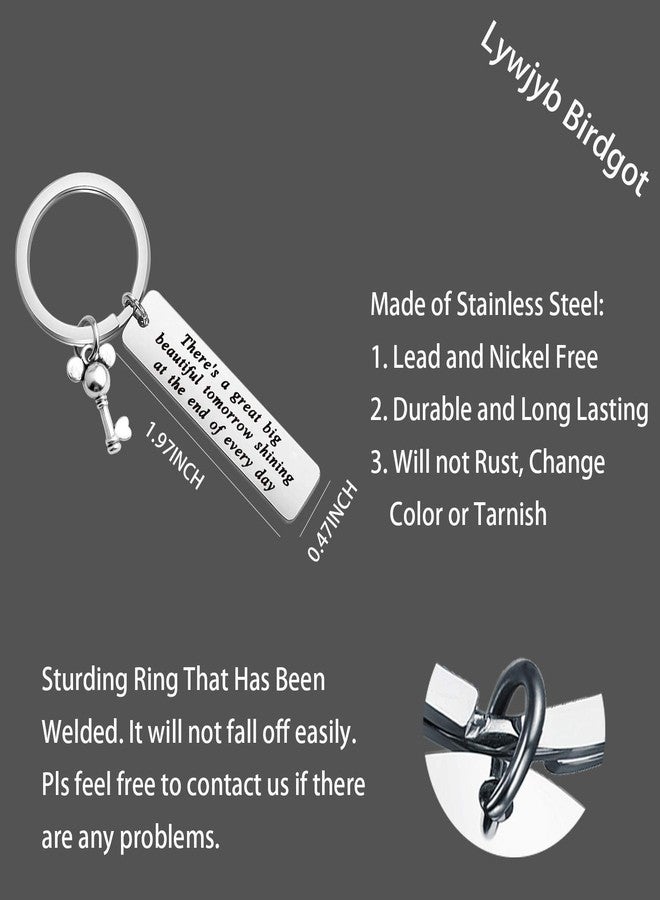 لوجيب بيردجوت Lywjyb Birdgot Tomorrowland Gift Motivational Quote Gifts BFF Impisting Gifts There's A Great Big Beautiful Keychain (beautiful tomorrow ky) - Image 2