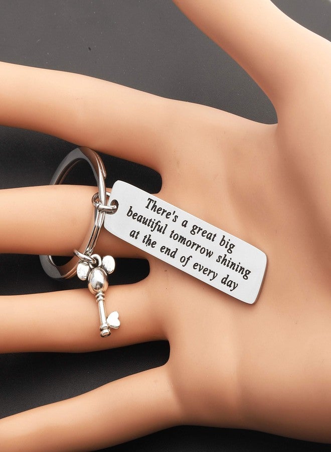 لوجيب بيردجوت Lywjyb Birdgot Tomorrowland Gift Motivational Quote Gifts BFF Impisting Gifts There's A Great Big Beautiful Keychain (beautiful tomorrow ky) - Image 3